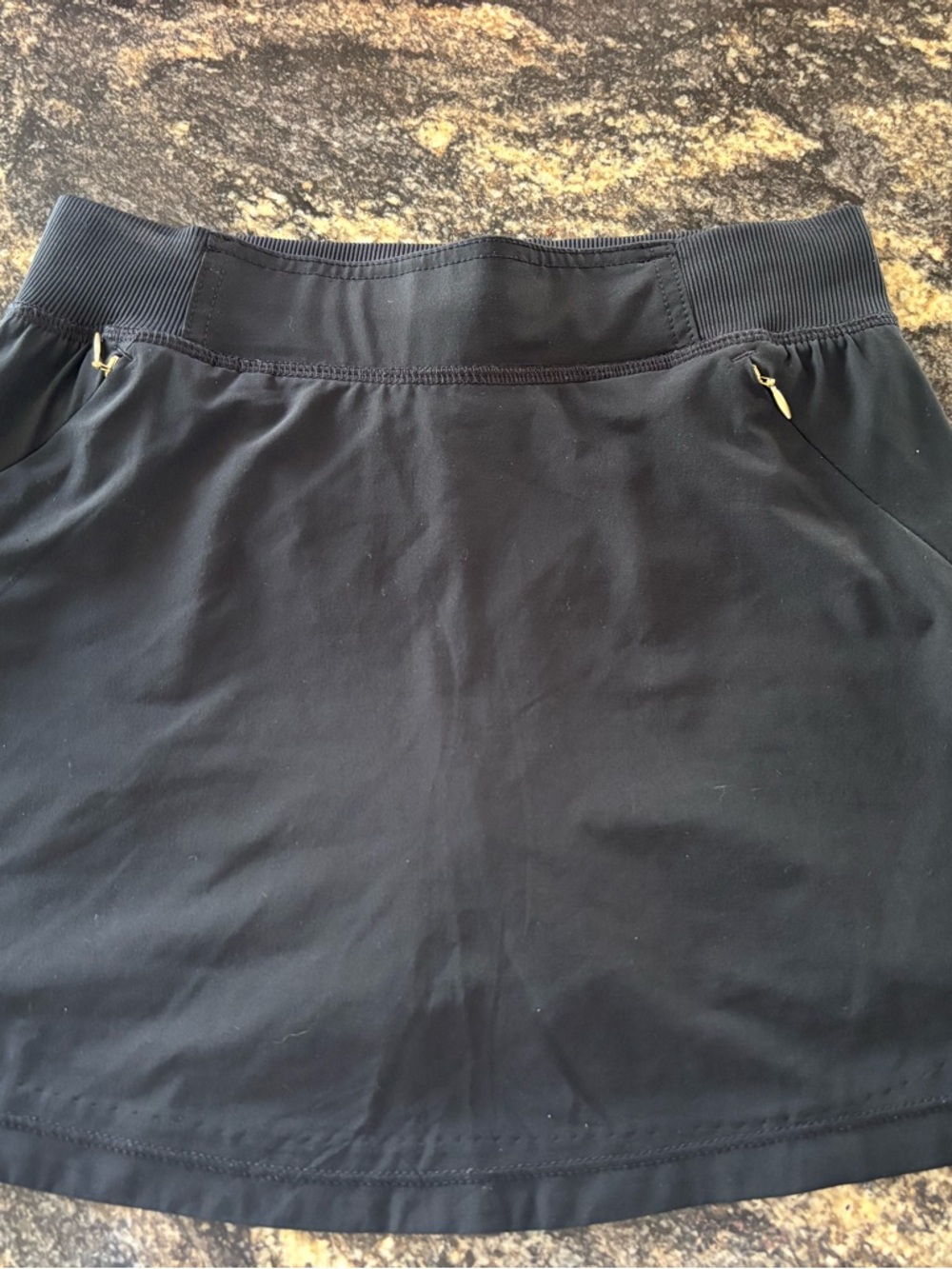 Lilly Pulitzer Black Luxletic Athletic Skort with Yellow Logo